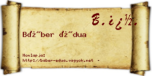 Báber Édua névjegykártya